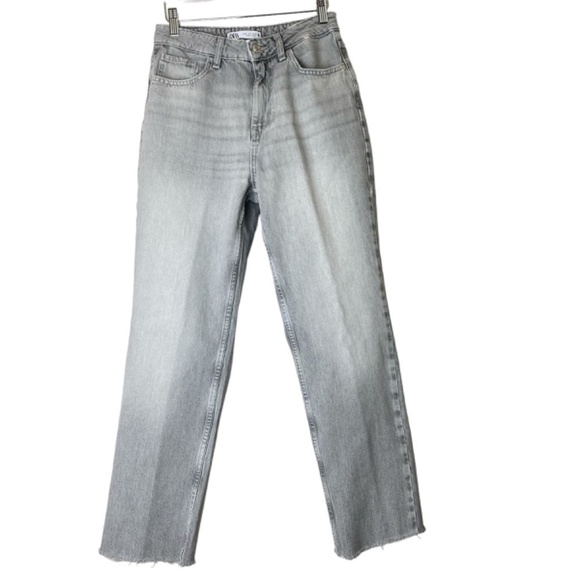 ZARA - High rise Z1975 straight leg jeans in washed gray Size 6 - Picture 2 of 8